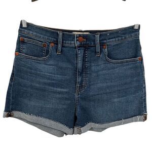 MADEWELL HIGH-RISE DENIM SHORTS Blue Size 28 NWT